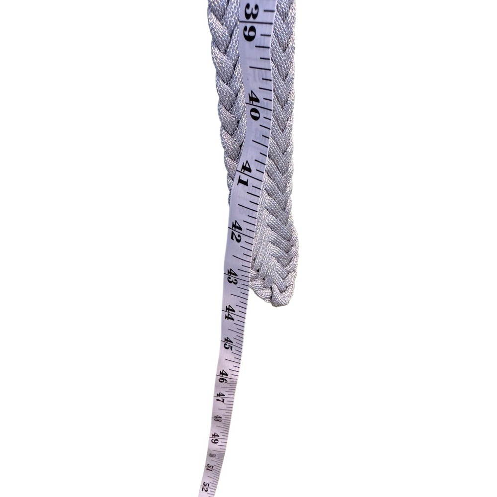 Metallic Silver Braided Belt Woven Adjustable Cord Silver Tone Buckle 43 Inch - Picture 5 of 5
